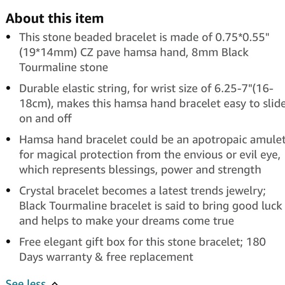 Hamsa Hand Protection Stone Bracelet 3/$25 - Picture 5 of 8